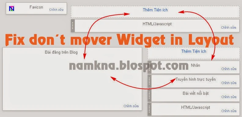 Sửa lỗi không thể chỉnh sửa, di chuyển wiget trong layout blogspot