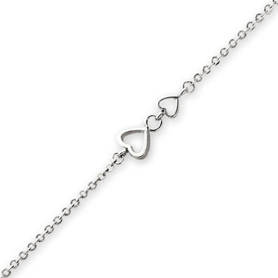 White Gold Heart Anklet