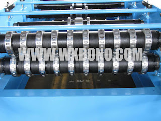 Metal deck forming machine embossing roller