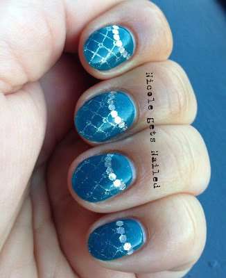 Teal with Silver Stamp and Glequins