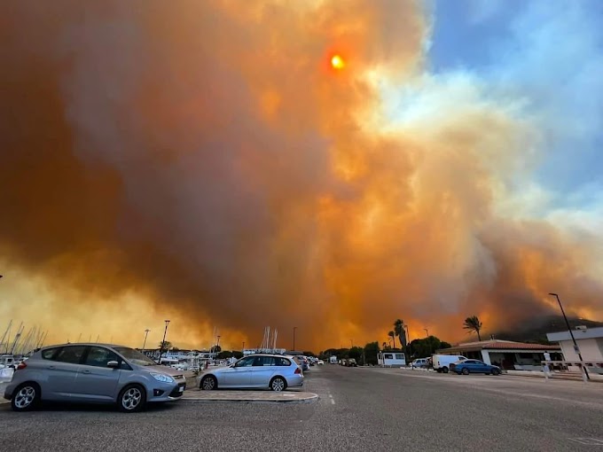 Vasto incendio a Monte Longu di Posada, fiamme si propagano anche nel sud della Sardegna