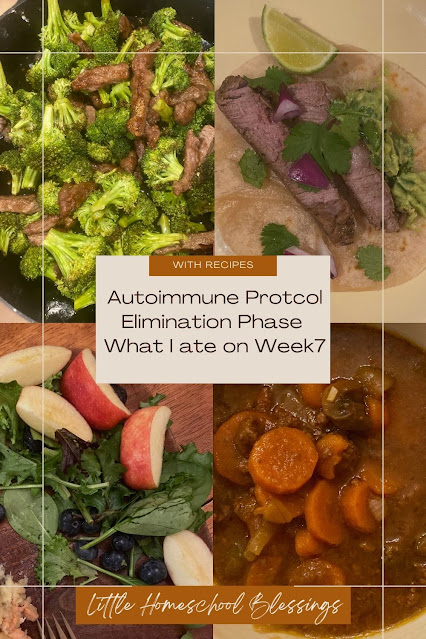 broccoli beef stir fry, salad with apples and blueberries, soup, and street taco