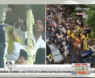 thousands of people come out to share the last honor to Rajesh Khanna  