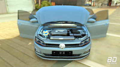 Download do mod Volkswagen Polo 2019 para o jogo GTA San Andreas PC cofre capo