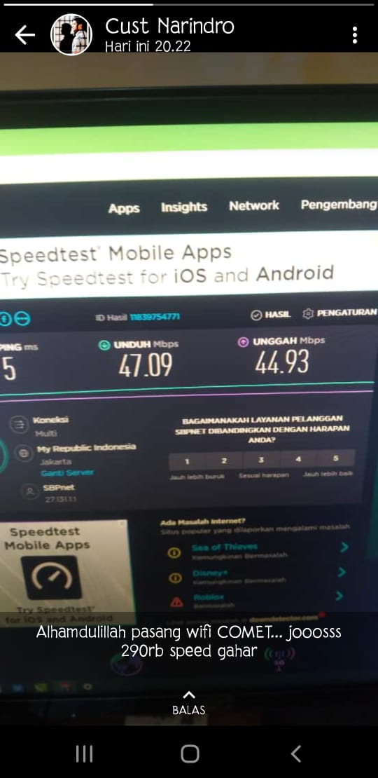 Layanan Internet COMET Speed Tinggi Bikin Nyaman di Hati