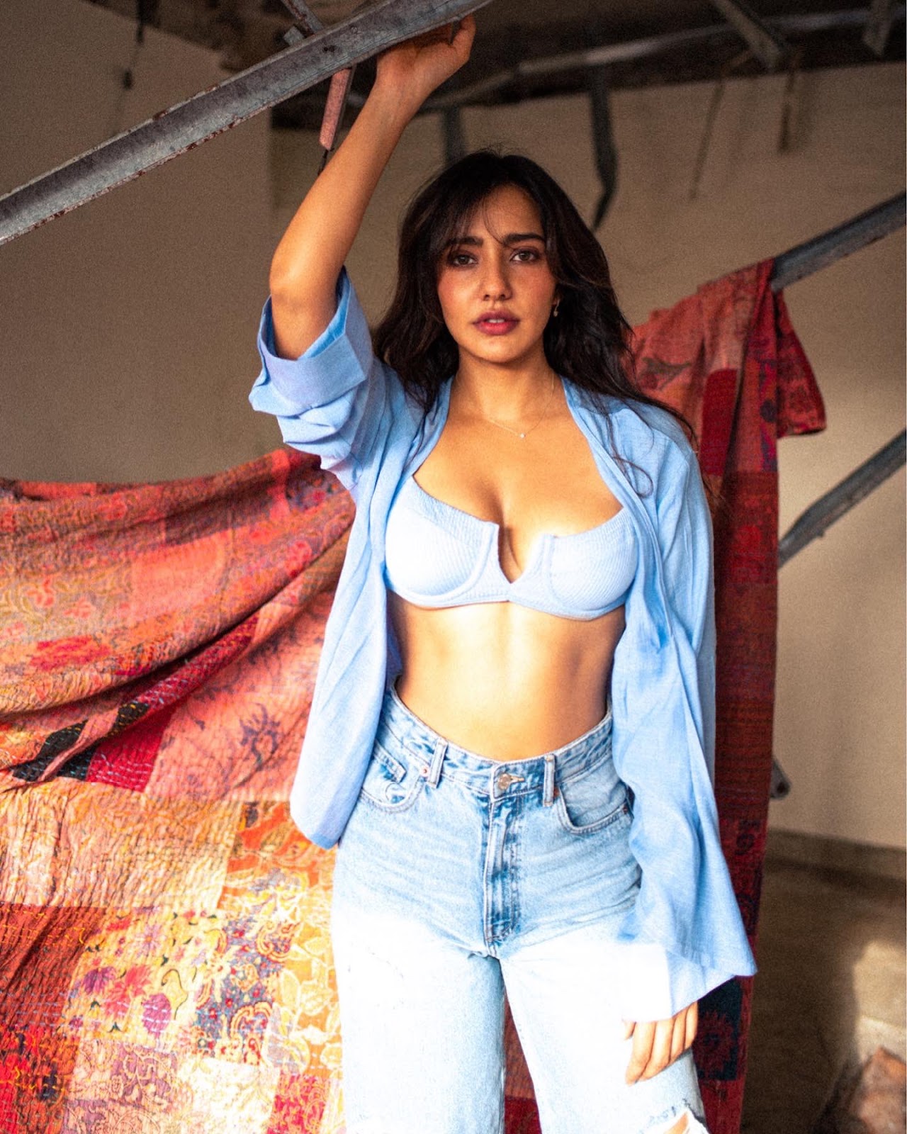 neha sharma bra cleavage hot bollywood actress