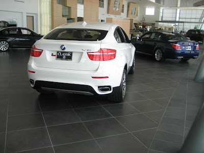 Alpine White bmw X6 50i with 21 style 215 black wheels