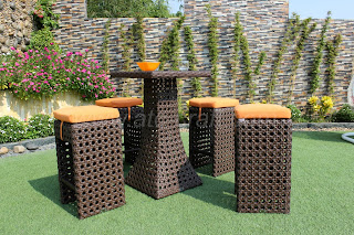 Wicker Furniture Bar Set