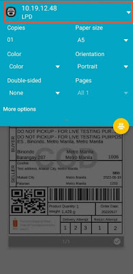 Print Air Waybill via Shopee app (Android) - Step 3