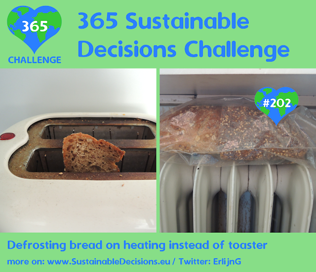 Defrosting bread on heating instead of toaster saving energy