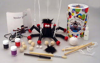 Make your own spider puppet kit by crafty kids