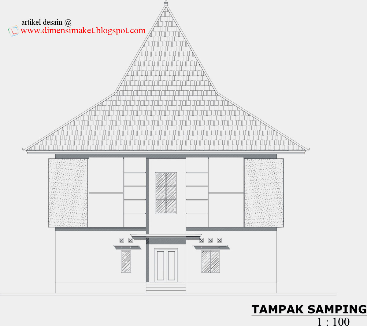 Contoh Gambar Desain Kantor + Aula 2 Lantai