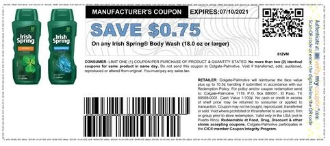 $0.75/1 Irish Spring Bar Soap Packs 6-pack+ (go to irishspring.com sign up to print)