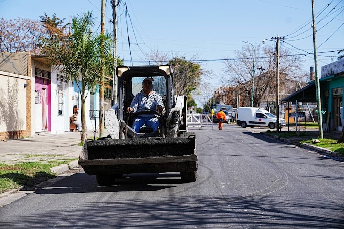 Repavimientación de la calle Santiago del Estero en Merlo Norte