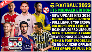 Download FTS 23 Apk Data Mod PES 2023 New Update Kits Transfer 2024 Full Europa MLS Best Graphics HD