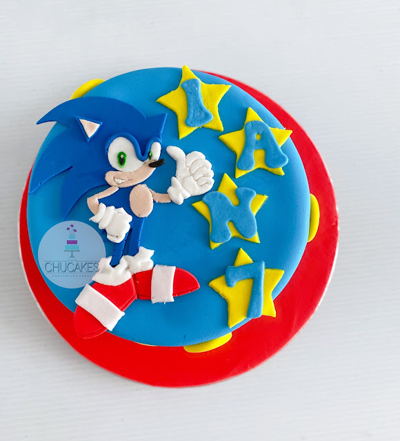 sonic the hedgehog fondant cake chucakes 2D