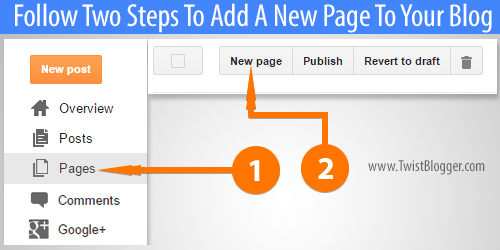 add a new page in blogger