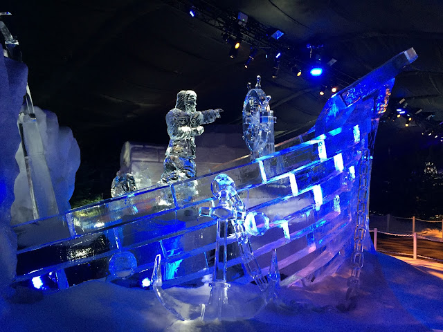 Magical Ice Kingdom boat sculpture
