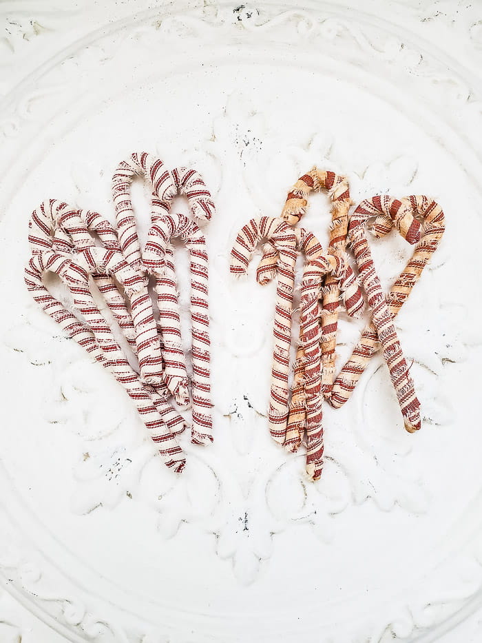 candy canes before and after ageing with cinnamon