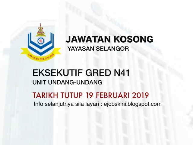 Jawatan Kosong Yayasan Selangor Februari 2019