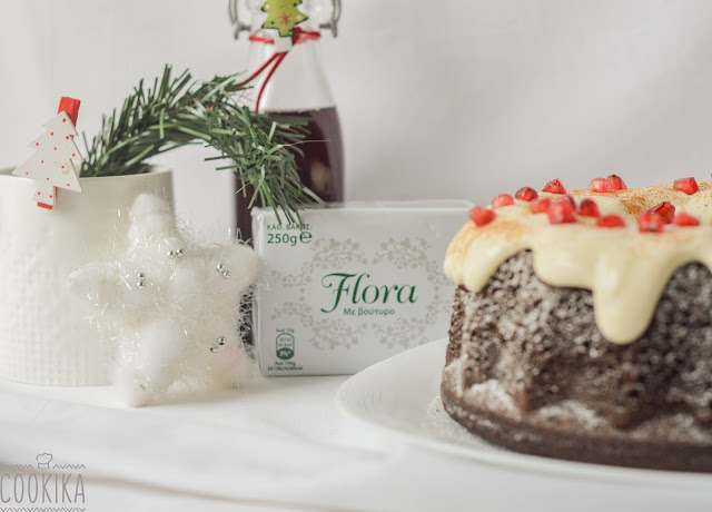 carob cake with ginger, spices and cream cheese gingerbread frosting