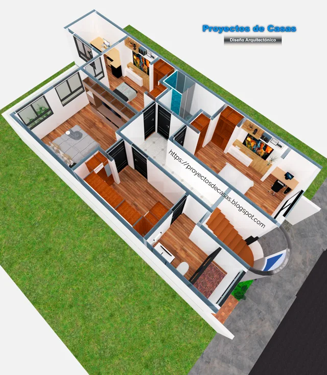 Plano de casa 7 x 15 metros