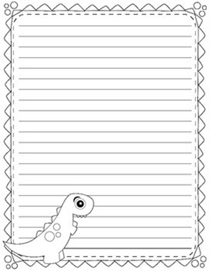 Dinosaur Themed Writing Paper by Realistic Teacher | TpT