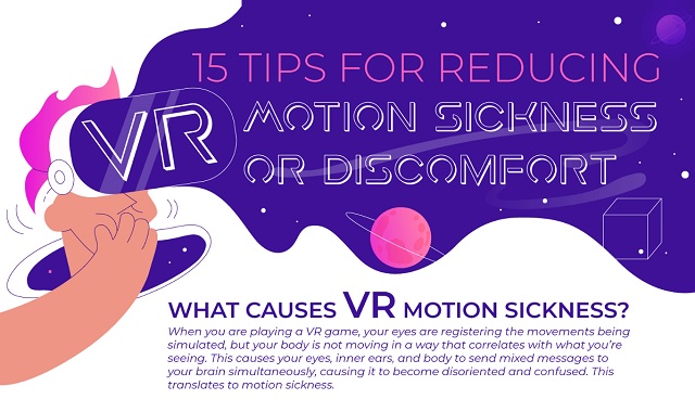 15 Tips for Reducing VR Motion Sickness or Discomfort #infographic