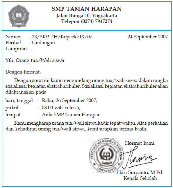 Catatan Ibnu Bahasa Indonesia Surat Dinas Dan Surat Pribadi