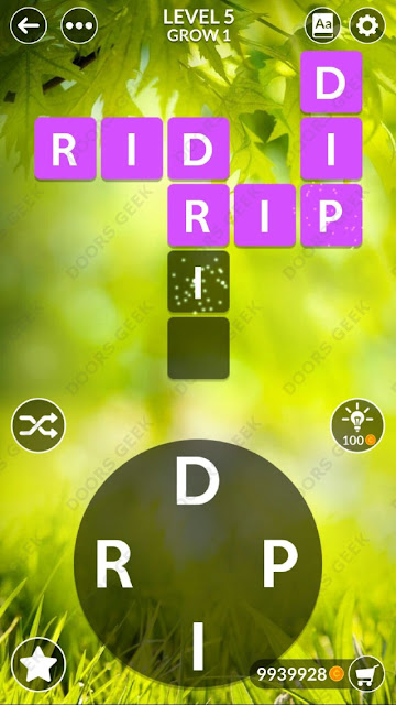 Wordscapes Level 5 answers, cheats, solution for android and ios devices.