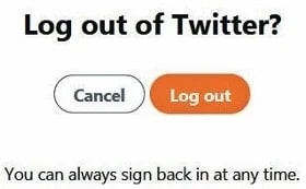 cannot log out Twitter account