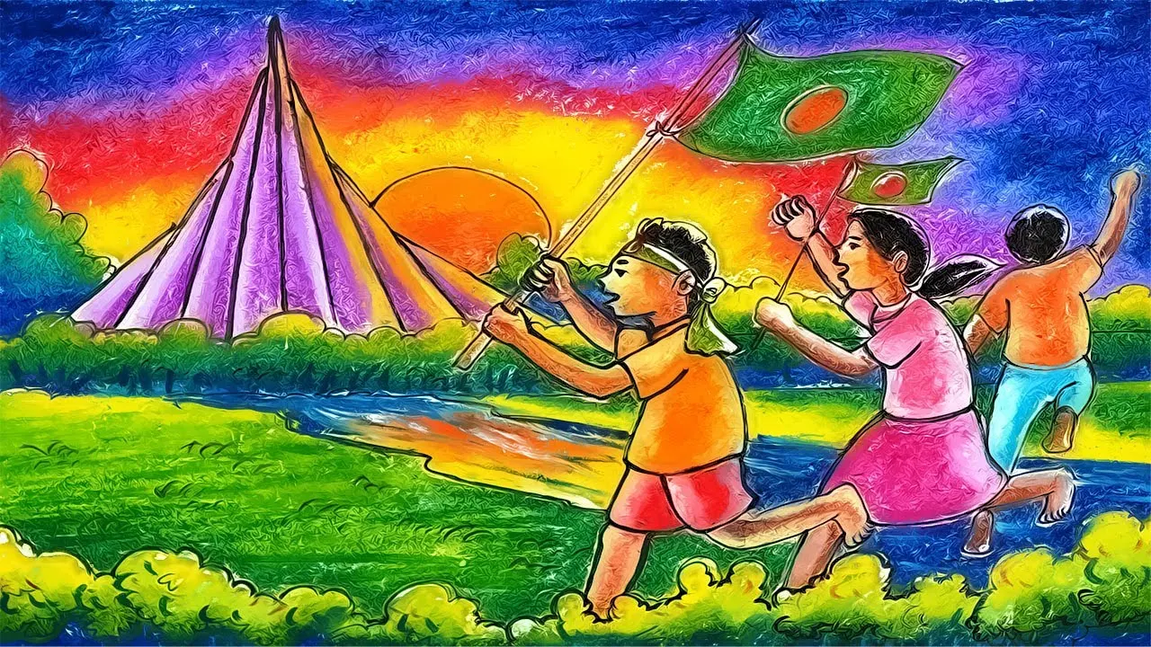 Victory Day Scene Drawing - bijoy dibosh - NeotericIt.com