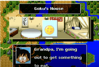 GoKU-s house Granpa,I'm going out to get something to eat . Shows child version of Goku here in like ancient Japan showing inside of his house as well in one of hte images here plus in like forest desert area