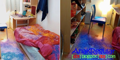 Sakit Hati, Gadis Ini Tebar Glitter Di Kamar Sang Mantan