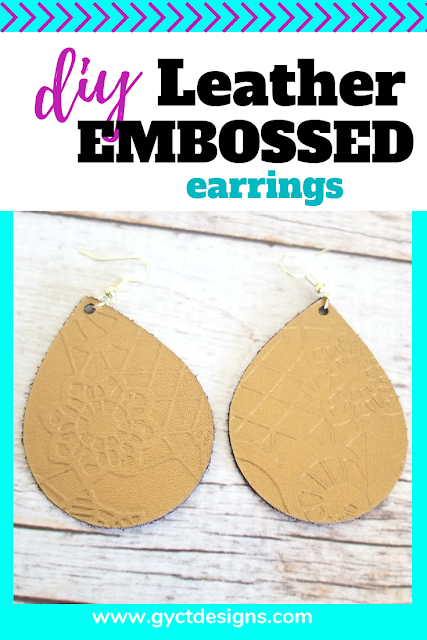 Follow along this tutorial on how to create your own DIY leather embossed earrings using your Cricut Maker and Cuttlebug. #CricutMade #Cricut #ad