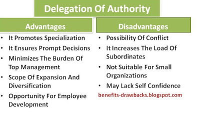 advantages and disadvantages of delegation of authority