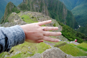 diamond engagement ring after a proposal on machu picchu