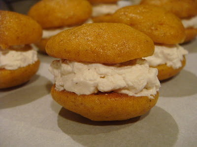 whipped cream filled pumpkin whoopie pies