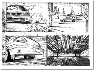 car commercial storyboard art