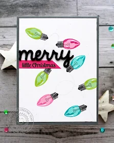 Sunny Studio Stamps: Merry Sentiments Vintage Light Bulbs Holiday Christmas Card by Vanessa Menhorn.