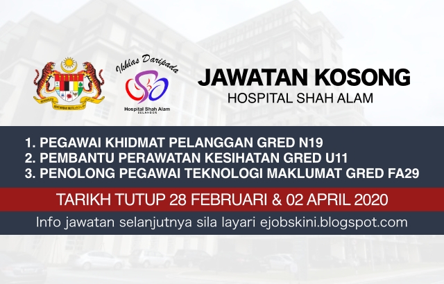 Jawatan Kosong Hospital Shah Alam 2020
