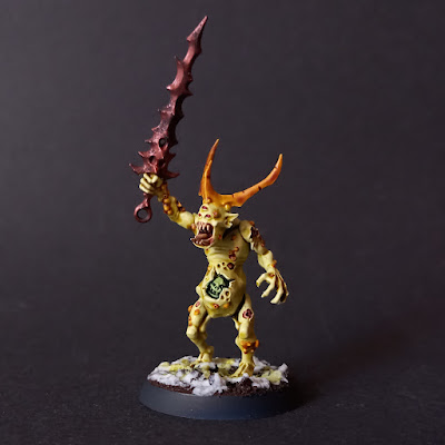Nurgle Daemons painted with Citadel Contrast for Warhammer 40k