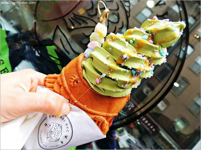 Taiyaki con Helado de Matcha