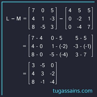 Contoh Soal Pengurangan Matriks 3x3