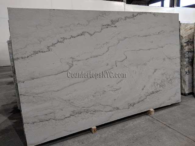 Calacatta quartzite slabs leather finish