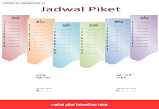 Contoh piket kebersihan kelas