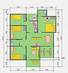 50 Contoh Gambar Denah  Rumah  Minimalis  Rumah  Minimalis 