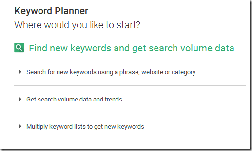 Using Google Keyword Planner 