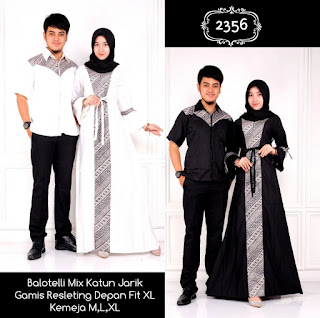 BAJU BATIK COUPLE MODEL GAMIS KATUN JARIK DAN BALOTELLY T2356