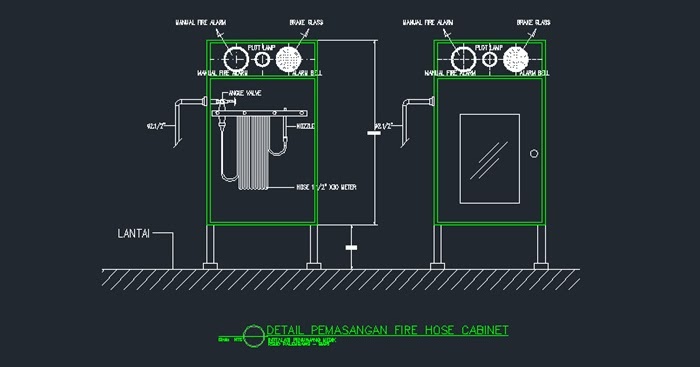 Gambar Kerja Detail Firehose Cabinet File Dwg - Kaula Ngora - Kumpulan